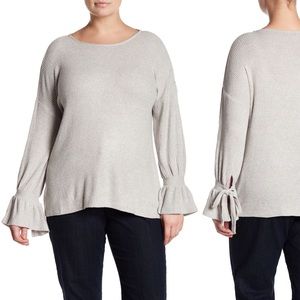 Lucky Brand Ribbed Knit Tie Cuff Sweater